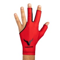 Queue-HartschalenKcher TO11-6 1x1 Rot Grau - Torocues Roter Billardhandschuh linke hand
