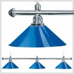 3-schattige Billardlampe Blue Classic - 3 Schirme Messinglampe blau