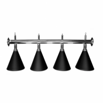 Table de billard Rasson Mr-Sung ACURRA 9 pieds Strong Black - Lampe de billard avec 4 abat-jours noirs
