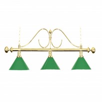 Billiard Lamp with 3 golden shades - 3-Shade Billiard lamp Green Classic
