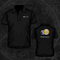 Catlogo de produtos - Camisa polo preta com bordados Poolmania