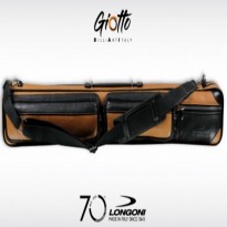 Longoni Black Shuttle 1x2 Cue Case - Longoni Giotto Autumn 4x8 soft cue case