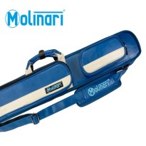 Gant de billard Molinari pour main droite - tui pour queues Molinari Retro Bleu-Beige 2x4